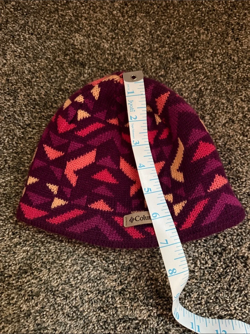 Columbia Kids Purple Beanie with Pink and Cream Accents